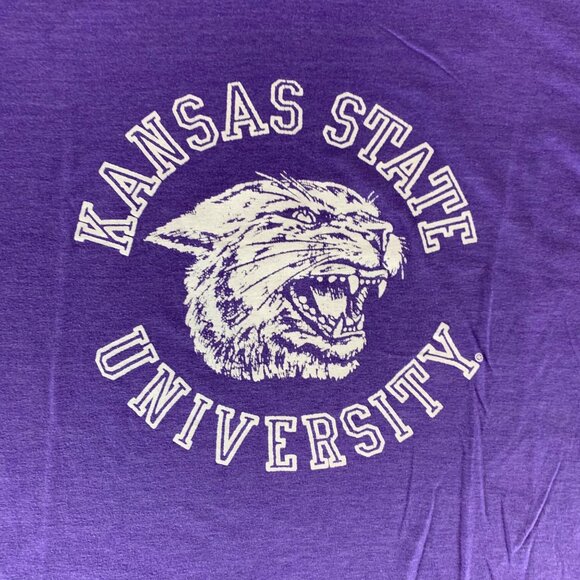 Kansas State Wildcats NCAA Retro Charlie Hustle Short Sleeve Shirt Mens XL - Picture 2 of 5